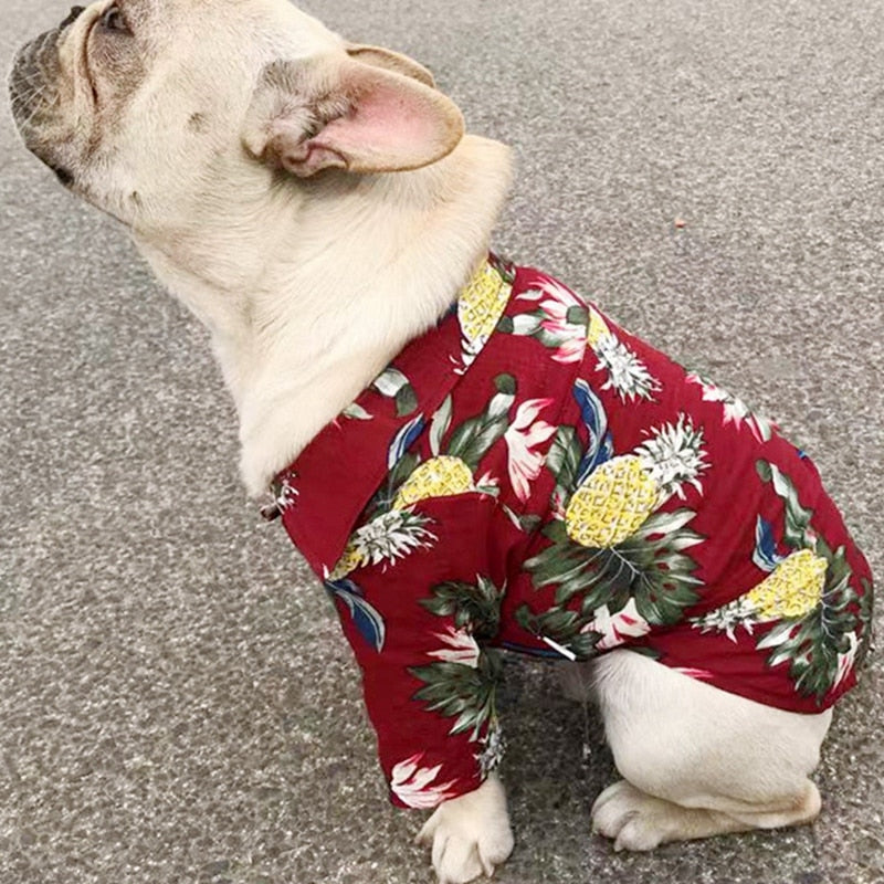 Dog Shirts Printed Clothes Summer Beach Clothes Vest Pet Clothing Floral T-Shirt Hawaiian For Small Large Cat Dog Chihuahua