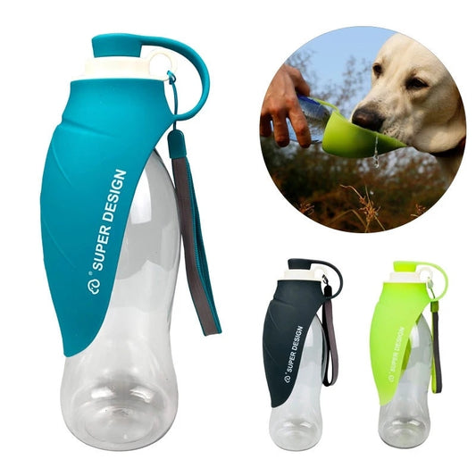 580ml Sport Portable Pet Dog Water Bottle. Silicone Travel Dog Bowl For Puppy Cats.  Outdoor Pet Water Dispenser