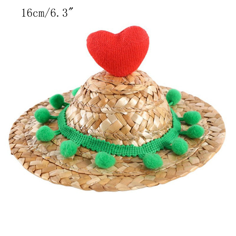 Woven Pet Straw Hat