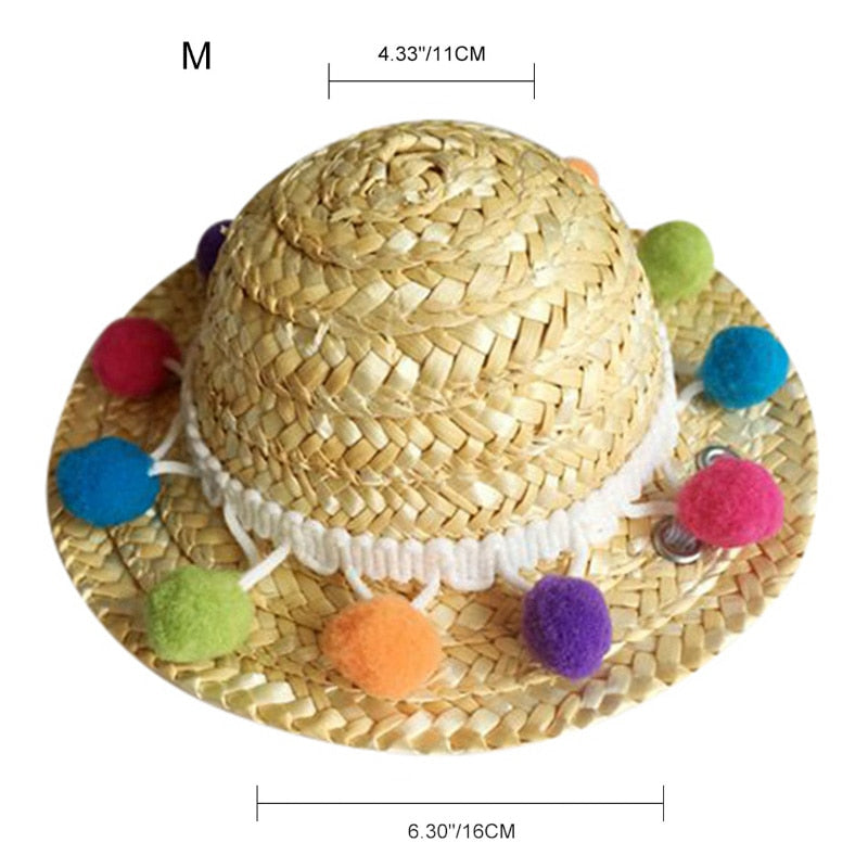 Woven Pet Straw Hat