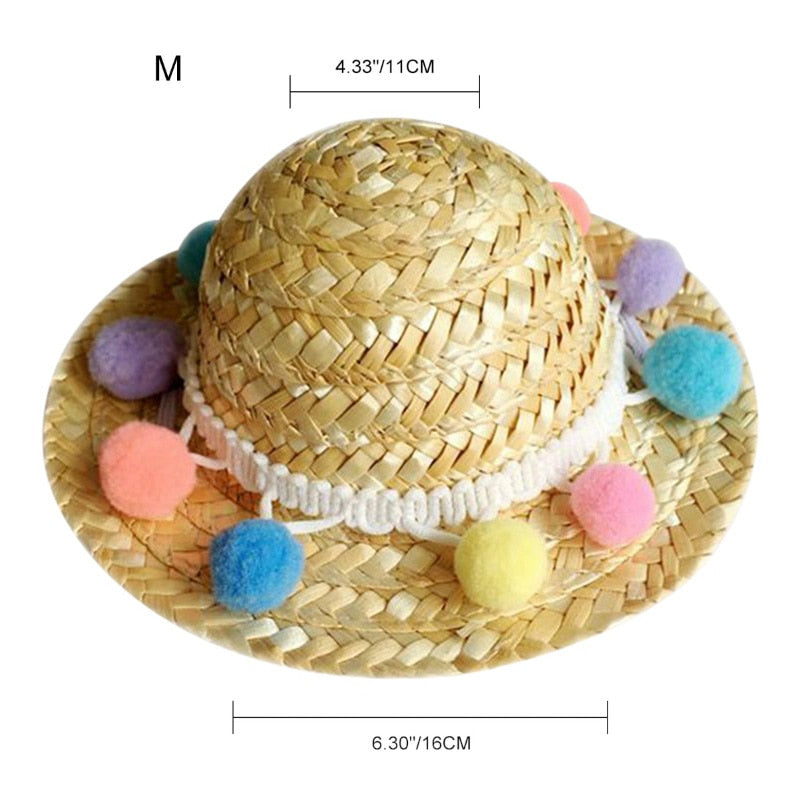 Woven Pet Straw Hat