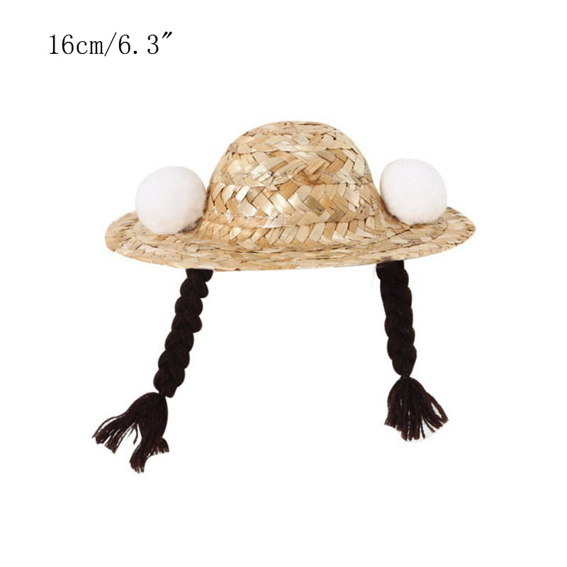 Woven Pet Straw Hat