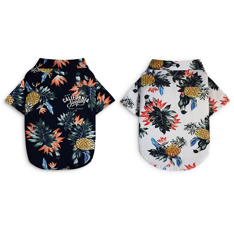 Dog Shirts Printed Clothes Summer Beach Clothes Vest Pet Clothing Floral T-Shirt Hawaiian For Small Large Cat Dog Chihuahua