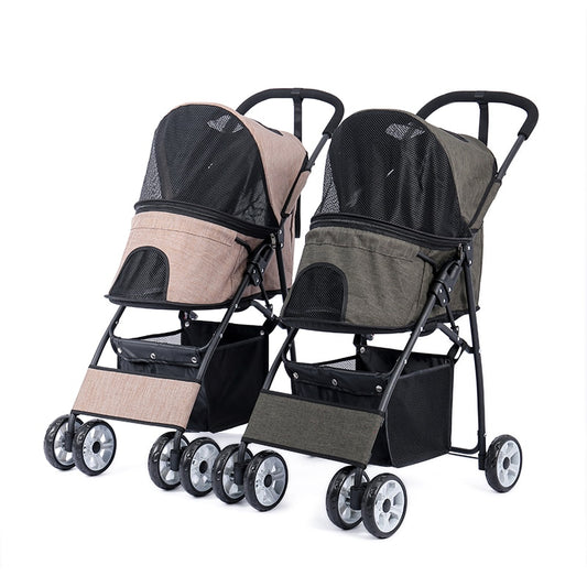 Stable Pet Carrier Stroller for Kitten/Cats/Dogs Light Foldable Large Space Jogger Stroller