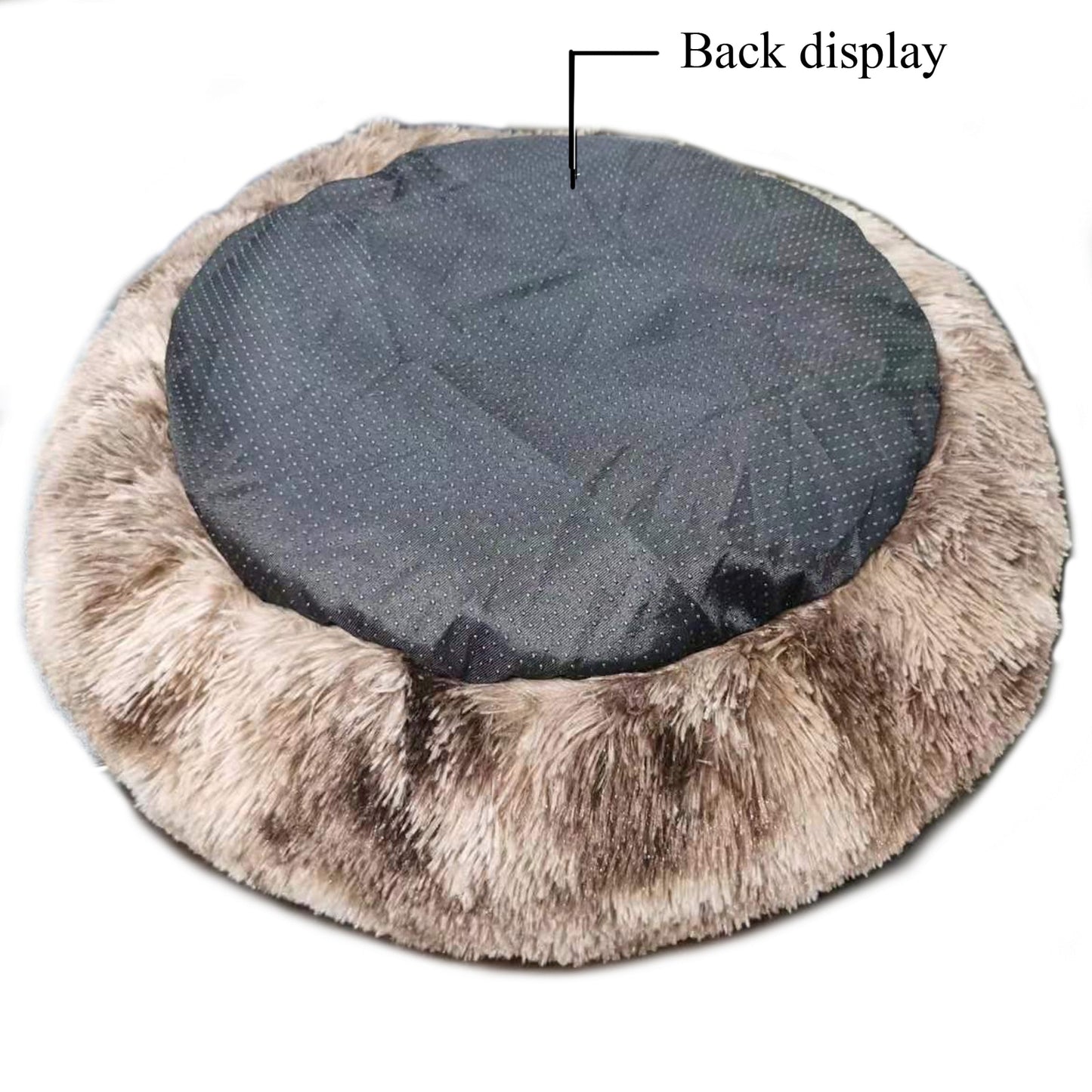 Long Plush Calming Pet Bed for Cat or Dog Round