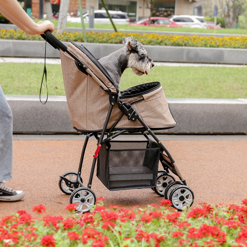 Stable Pet Carrier Stroller for Kitten/Cats/Dogs Light Foldable Large Space Jogger Stroller