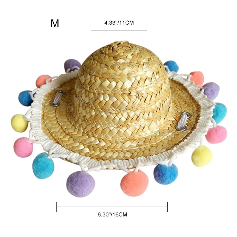 Woven Pet Straw Hat