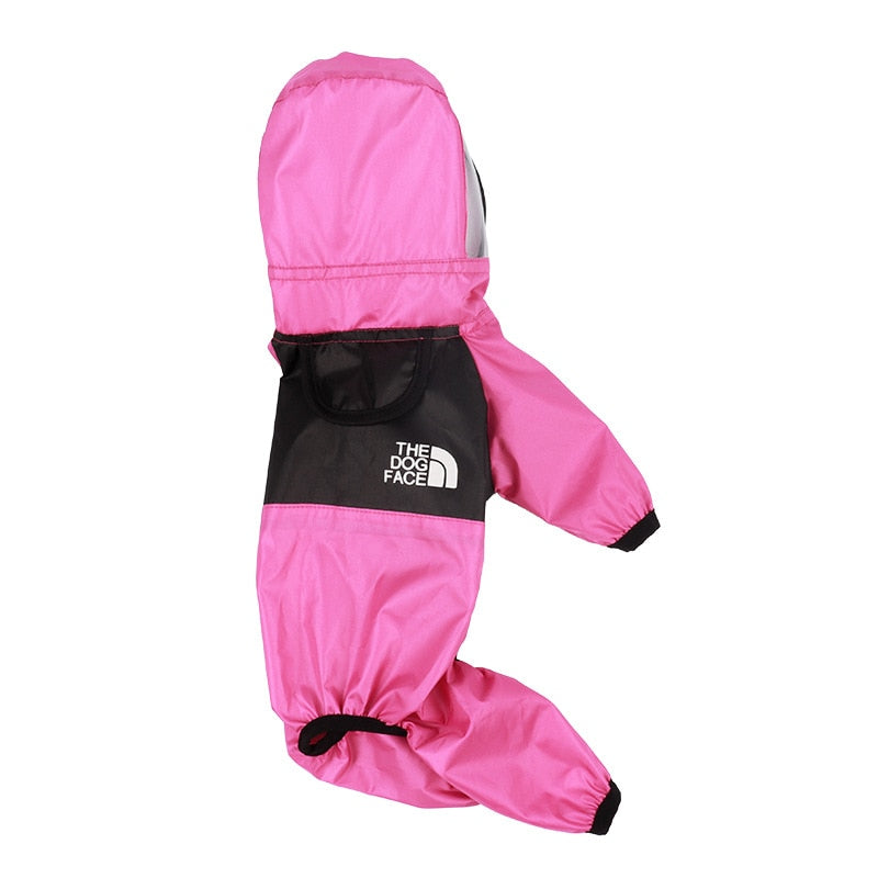 Dog Raincoat With Hood and Covered Legs  - Water Resistant