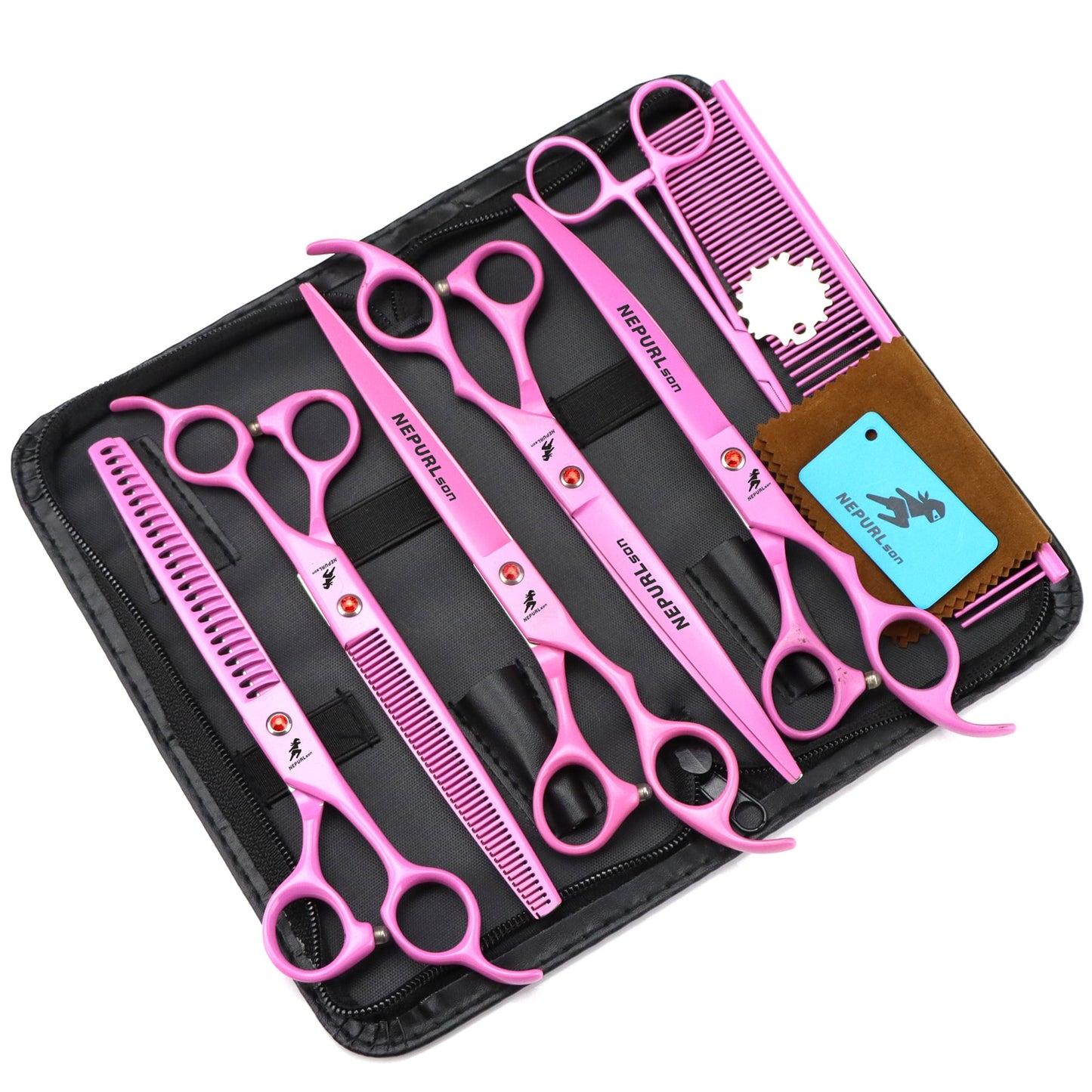 8 inch pet grooming scissor sets.  Various Colors.