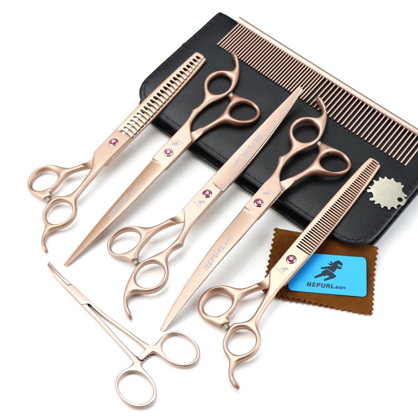 8 inch pet grooming scissor sets.  Various Colors.